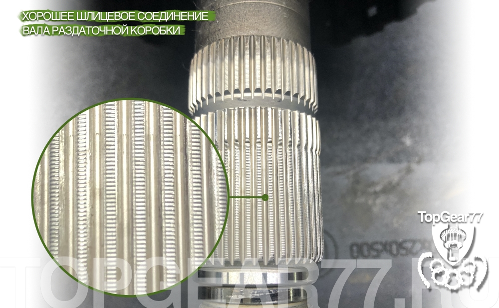 Шлицевое соединение нового вала раздаточной коробки BMW ATC xDrive